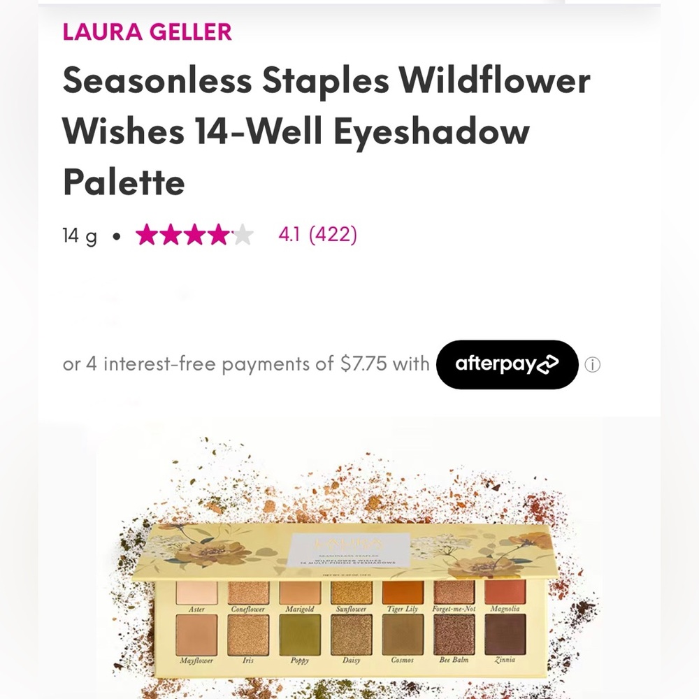 Laura Geller Wildflower Wishes 14 color eyeshadow palate